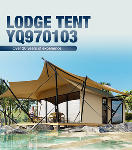 Kawagebo Kamp Tentes d'hôtel Safari de luxe étanches pour <span class=keywords><strong>camping</strong></span> en plein air, lodge de villégiature glamping, maison avec salle de bain, 5x9m - Product Image 6