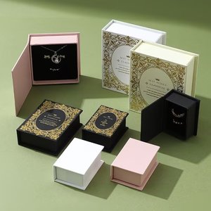 Customized Heaven and Earth Cover Black Jewelry <b>Box</b> <b>Small</b> Paper <b>Box</b> <b>With</b> <b>Lid</b> Ring Necklace Earrings Gift Packaging <b>Box</b> - Product Image 4