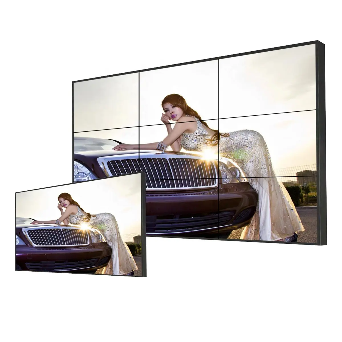 شاشة ذكية 4K 49 بوصة 2*2 3*3 شاشة بضفيرة فائقة رقمي داخلي لافتات الإعلانات عرض فيديو جدار LCD