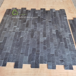 Bán Sỉ Đá Đen Tự Nhiên Hình Chữ Z Lồng Vào Nhau Gờ Xếp Chồng Lên Nhau Văn Hóa Đá Tường Panel - Product Image 3