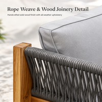 Modernes Outdoor-Sofa-Set mit Holzrahmen und Wasserfesten Kissen