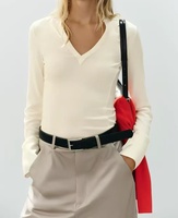 Haut en maille polo boutonné à manches longues MYST&ZA pour femme, nouvelle collection automne 2026, élégant et tendance 1058804