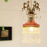 Lustre de plafond style rétro 2025 French Light pour chambre à coucher, lampe de chevet en verre à vin