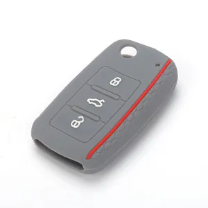 Suitable For Volkswagen 3 Buttons Silicone Key Case Protective Cover