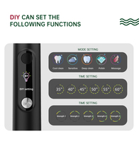 Cepillo de Dientes Sónico Eléctrico Recargable, Resistente al Agua IPX7, Cerdas Medianas, Carga Magnética, Cuerpo de Plástico, Blanco y Negro, para Adultos