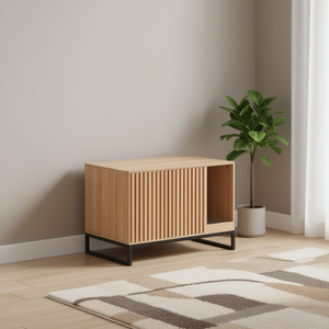 Caja de arena para gatos estilo mueble oculto, 31.5 L x 20 W x 22 H, de madera, para gatos - Product Image 2