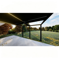 Pavillon en alliage d'aluminium avec persiennes électriques rétractables, intelligent, télescopique, personnalisé, pour villa, jardin, extérieur, pare-soleil, imperméable