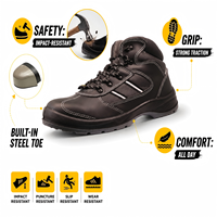 Chaussures de sécurité unisexes personnalisées, respirantes, antidérapantes, mi-montantes, avec embout en acier, semelle intermédiaire, doublure en maille, en cuir véritable
