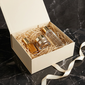 Waterproof Portable Fragrance Presentation <b>Box</b> with Embossing and Ribbon for Scented Candle Kit - Product Image 1