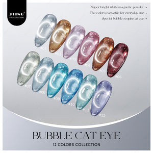 JTING Crystal - Esmalte de Uñas en Gel de Ojo de Gato con Burbujas de 12 Colores, Sin HEMA/TPO, Magnético Dual, de Larga Duración, UV, OEM - Product Image 3