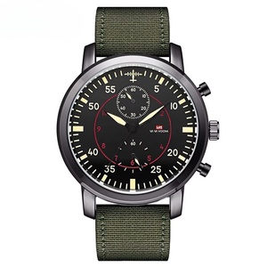 Nuevo Reloj Casual de Cuarzo para Hombre con Correa de Nylon Verde, Pantalla Analógica, Resistente al Agua, Deportivo, para Uso Diario, con Decoración de Avión - Product Image 1