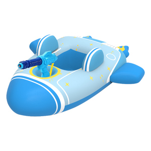 Gommone Gonfiabile a Forma di Aeroplano per Bambini con Pistola ad Acqua, Galleggiante Anti-Ribaltamento per Neonati e Bambini con Spruzzatore d'Acqua - Product Image 1