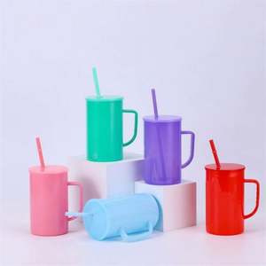 AGH 17oz <b>Glass</b> <b>Coffee</b> Mug Sublimation Blanks Shimmer <b>Glass</b> <b>Cup</b> With Handle and Bamboo Lid - Product Image 3