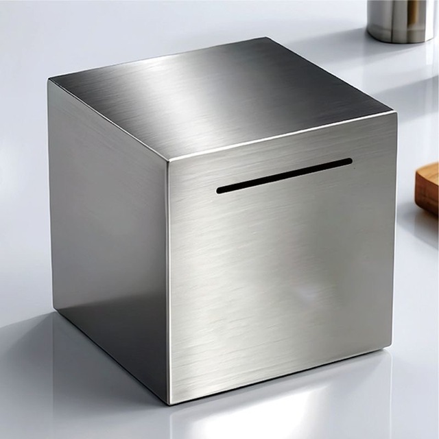 Custom New Adult Stainless Steel Piggy Bank Only in No Export Banknotes Large Capacity Coin Boxes Safe Box Money Savings Bank