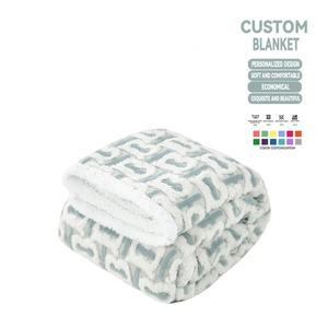 3D Jacquard Cationic Endless Letter B Print Sherpa Fleece Blanket <b>for</b> Home Fuzzy Soft Cozy Thick Warm Customized <b>Throw</b> Blanket - Product Image 1