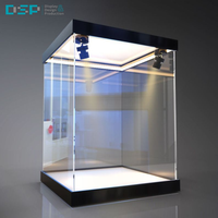 Présentoir de figurines de jouets en acrylique transparent DSP Vietnam Factory avec projecteurs intégrés
