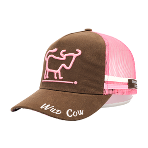Nueva Gorra Trucker Personalizada de 5 Paneles para Adultos, de Malla de Algodón con Diseño de Vaca y Dos Rayas, Etiqueta Tejida Australiana - Product Image 1