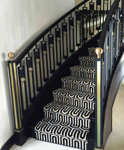 Rampe d'escalier décorative d'intérieur pour balcon, en métal noir, moderne, courbée, sur mesure, OEM - Product Image 2