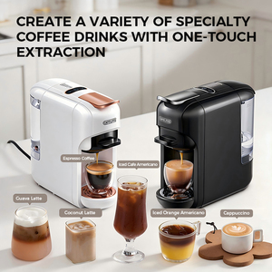 Machine à café CAFELFFE 5-en-1 électrique en plastique, 20 bars, pour expresso, prépare des boissons chaudes/froides, 7 niveaux de réglage de l'eau, multi-capsules - Product Image 5