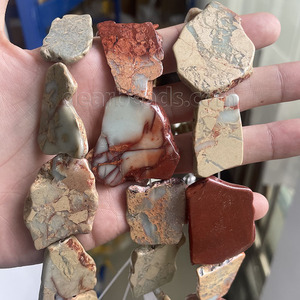 גדול צורה חופשית קיסרי ג 'ספר חרוזים Slice, אקווה טרה ג' ספר ים משקעי ג 'ספר שטוח לוח אבן חרוזים להכנת תכשיטים - Product Image 4