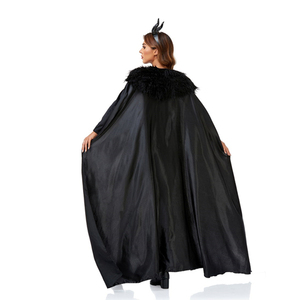 Venta al por mayor nuevo Halloween capas negras vestido durmiendo maldiciones brujas malvadas disfraces de diablo con cuernos - Product Image 6