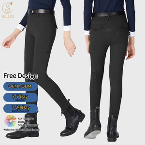 Pantaloni da <span class=keywords><strong>Equitazione</strong></span> Professionali per <span class=keywords><strong>Bambini</strong></span> con Grip in Silicone, Jodhpurs Aderenti con Tasche - Product Image 1