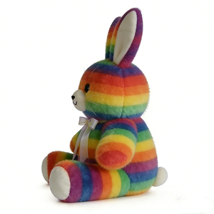 Customized <b>Rainbow</b> <b>bunny</b> plush, <b>Rainbow</b> rabbit stuffed animal, Colorful <b>bunny</b> plush toy, Striped <b>bunny</b> plush - Product Image 2