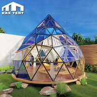Dôme géodésique en verre de 6 m et 7 m pour les fêtes et les salons de thé dans le jardin