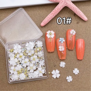 Accessoires pour ongles frais et mignons, mini fleurs à cinq pétales colorées, modèle DIY Frangipani Hdsp - Product Image 2