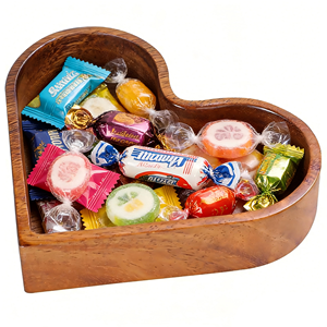 Platos de Madera Personalizados con Logotipo, Bandeja de Dulces en Forma de Corazón, Platos Apilables de Madera Sólida - Product Image 2