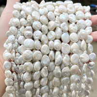 Perles baroques blanches naturelles, perles d'eau douce irrégulières, brin de perles, matériel artisanal pour la fabrication de bijoux DIY