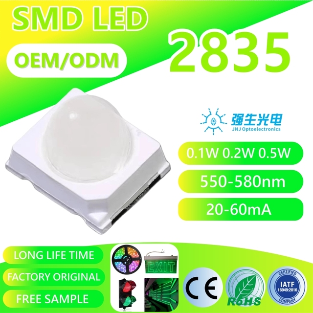 2835 SMD LED Beads Yellow Green 550 - 580nm 0.1W 0.2W 0.5W Low Power for Mosquito Repellent Lamp Green Light Trap Patch Light