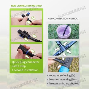 Kit d'irrigation goutte à goutte 59FT18M en PVC ABS noir flexible, système d'arrosage automatique pour plantes d'extérieur - Product Image 4