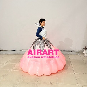 Costume <span class=keywords><strong>de</strong></span> fête <span class=keywords><strong>de</strong></span> Noël gonflable à LED, costume <span class=keywords><strong>de</strong></span> spectacle blanc gonflable - Product Image 5