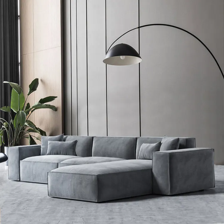 Divano letto moderno a forma di L 3 posti in tessuto imbottito divano letto divano letto