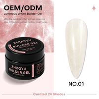 Gel de construction blanc lumineux pour extension d'ongles, gel dur, sans HEMA ni TPO, sans chauffage, certifié CPSR, OEM