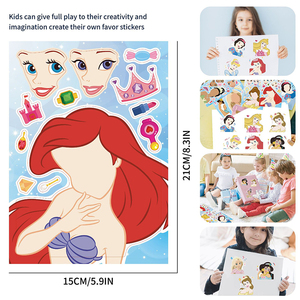 <span class=keywords><strong>Jeux</strong></span> de déguisement, puzzles pour enfants, jouets de dessin animé, adorables princesses, cloche, Blanche-Neige, Cendrillon, autocollants DIY, cadeaux promotionnels - Product Image 6