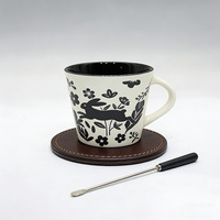 Ensemble de tasses en porcelaine fine à motif d'animaux de la forêt pour Pâques - Style européen