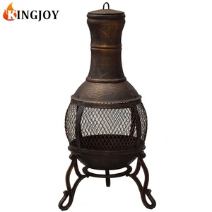 Intero cast ferro 89 centimetri H outdoor chiminea camino - Product Image 1