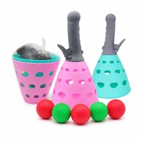 Jeu de lancer et d'attraper la balle, 2 raquettes, 5 balles, jeu interactif pour enfants, extérieur, intérieur, famille, parent-enfant, jouet éducatif, cadeau