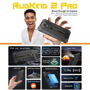 Teléfono Resistente Ulefone RugKing 2 <span class=keywords><strong>Pro</strong></span>, Precio de Fábrica, 6GB+128GB, IP68/IP69K, NFC - Product Image 2