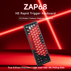 EWEARN ZAP68 Pro Teclado Mecánico Inalámbrico de Tres Modos, 68 Teclas Intercambiables para Juegos, Gatillo Rápido, Efecto Hall Magnético, Gateron Axis - Product Image 2