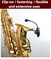 Microphone sans fil UHF à pince, rechargeable, avec émetteur-récepteur et suspension antichoc, idéal pour les performances de jazz en direct sur scène