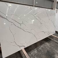 Table en quartz Calacatta poli de haute qualité, style design moderne pour la maison ou l'hôtel, table basse en dalle de quartz blanc