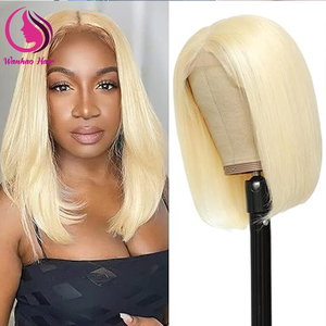 Perruque Péruvienne 613 Personnalisée Cheveux Humains Blonde Bob Dentelle Fermeture Perruque Peut Être Teinte Au Rouge <span class=keywords><strong>Orange</strong></span> Rose Violet Bob Perruques - Product Image 2