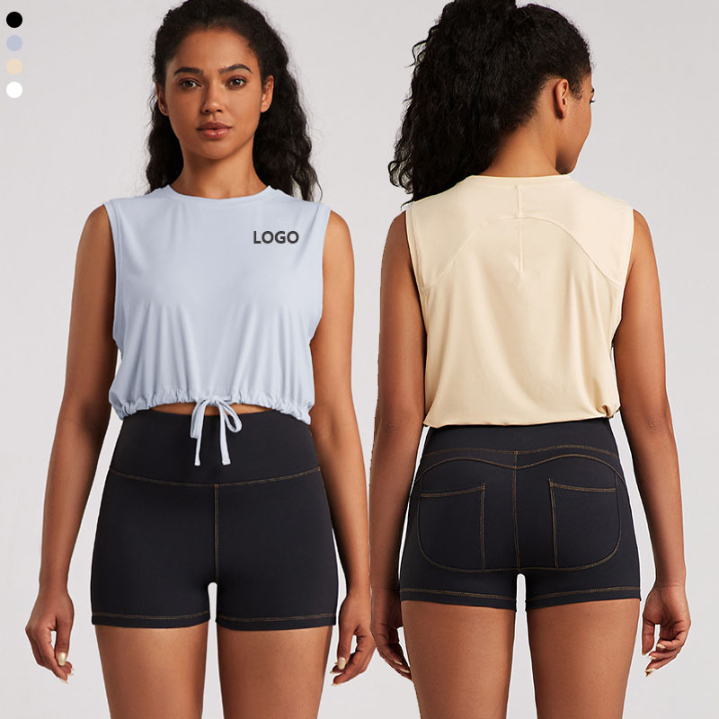 Wholesale High Quality Comfortable Sports Wear Short Sleeve Big Size Running Sports Wear Tank Yoga Crop Tops for Women
