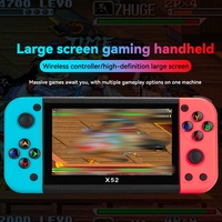 X52 konsol Game genggam 5.1 inci untuk anak, hadiah pemutar Game saku 20000 konsol Video Game portabel