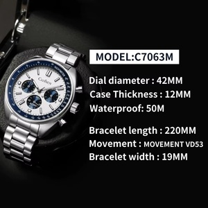 CADISEN 2026 Nuevo Reloj Cronógrafo de Lujo para Hombre, Caja y Correa de Acero Inoxidable, Esfera de Cristal de Zafiro, 42 mm, Resistente al Agua 5 BAR - Product Image 5