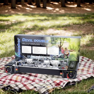 GARIDA multifunción al aire libre barbacoa <span class=keywords><strong>cocina</strong></span> portátil <span class=keywords><strong>butano</strong></span> <span class=keywords><strong>2</strong></span> quemadores estufa de Gas para acampar con CE - Product Image 6