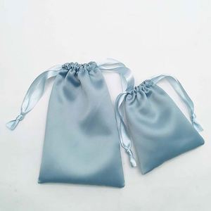 Custom Small Black Rose Gold <b>Gift</b> Draw String <b>Bag</b> Pouch Pink <b>White</b> Large Dust Silk Satin Drawstring <b>Bag</b> With Logo - Product Image 5